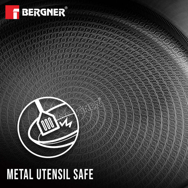 Hitech Tri-Ply Stainless Steel Non-Stick Casserole with Lid, PFOA-free, ILag Coating - Induction Bottom  24 cm / 5.3 L BG-31138-MM