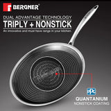 Hitech Tri-Ply Stainless Steel Non-Stick Dosa Tawa 32cm, PFAS-free, Eterna coating - Induction Bottom  32 cm BG-31136-MM