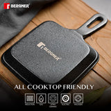 Cook & Share 13cm (240ml) Cast Iron Mini Pan, Comes with Wooden Tray - Induction Bottom  BG-34215-BK