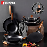Odin Lightweight Iron Dosa Tawa with Wooden Coated Handle – Induction Bottom BG-34436-BK