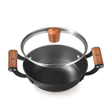 Odin Lightweight Iron Kadai with Glass Lid, Enamel Finish - Induction Bottom BG-34442-BK
