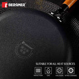 Odin Lightweight Iron 28cm Grill Pan with Glass Lid, Enamel Finish - Induction Bottom BG-34447-BK