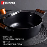 Odin Lightweight Iron Casserole with Glass Lid, Enamel Finish - Induction Bottom BG-34450-BK