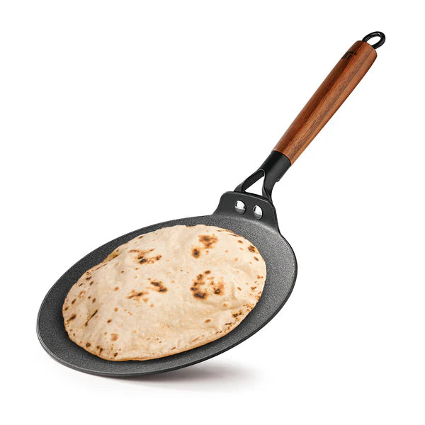 Odin Lightweight Iron 22cm Roti Tawa, Enamel Finish – Induction Bottom BG-34454-BK