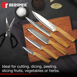 Olive Garden Stainless Steel 7 Pcs Knife Set - Chef Knife, Santoku Knife, Carving Knife, Utility Knife, Paring Knife, Scissor with Wooden Block BG-39212