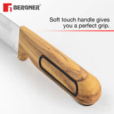 Olive Garden Stainless Steel 6 Pcs Knife Set - Chef Knife, Santoku Knife, Slicer Knife, Utility Knife, Paring Knife with Wooden Knife Block BG-39213