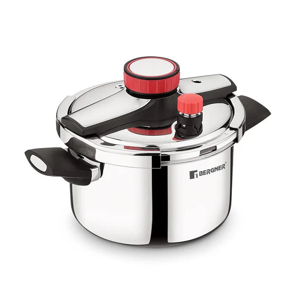 Capri Tri-Ply Pressure Cooker with Low and High Pressure Settings, Safety Lock BGIN-0620