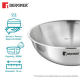 Argent Tri-Ply Stainless Steel 16cm Tasra without Lid, Less Oil Use - Induction Bottom  BGIN-1220