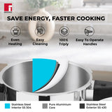 Pura Stainless Steel Outer Lid Pressure Cooker, Tri-Ply Induction Bottom BGIN-1860