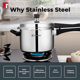 Pura Stainless Steel Outer Lid Pressure Cooker, Tri-Ply Induction Bottom BGIN-1862