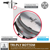 Pura Stainless Steel Outer Lid Pressure Cooker, Tri-Ply Induction Bottom BGIN-1863