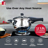 Pura Stainless Steel Belly Shape Outer Lid Pressure Cooker, Tri-Ply Induction Bottom BGIN-1865