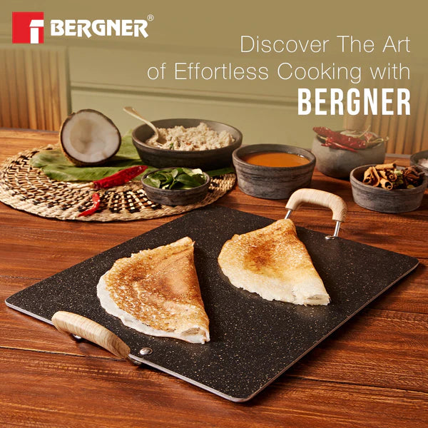 Bellini Plus Aura Non-Stick Patri Tawa, Consumes Less Oil - Gas Stove Compatible BGIN-2213-BK