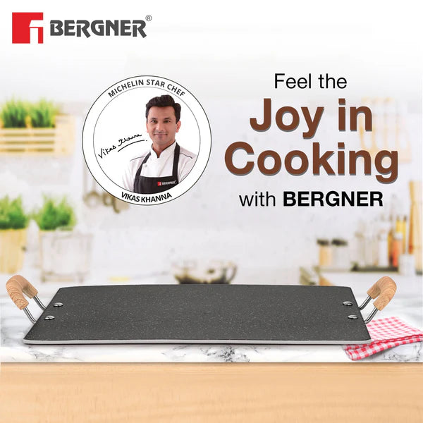 Bellini Plus Aura Non-Stick Patri Tawa, Consumes Less Oil - Gas Stove Compatible BGIN-2213-BK