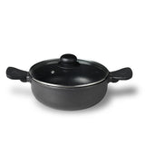 Senator Die-Cast Non-Stick Kadai With Glass Lid, Minimal Oil Use for Healthy Cooking - Induction Bottom BGIN-2571