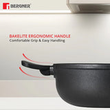 Senator Die-Cast Non-Stick Kadai With Glass Lid, Minimal Oil Use for Healthy Cooking - Induction Bottom BGIN-2571