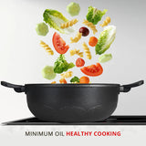 Senator Die-Cast Non-Sticka Kadai With Glass Lid, Minimal Oil Use for Healthy Cooking - Induction Bottom 24 cmBGIN-2570