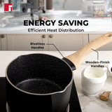 Bellini Plus Aura 5-Layer Non-Stick 16 cm (1.8 Litres) Saucepan, Thickness 3.2mm - Induction Bottom- BGIN-31247-BK