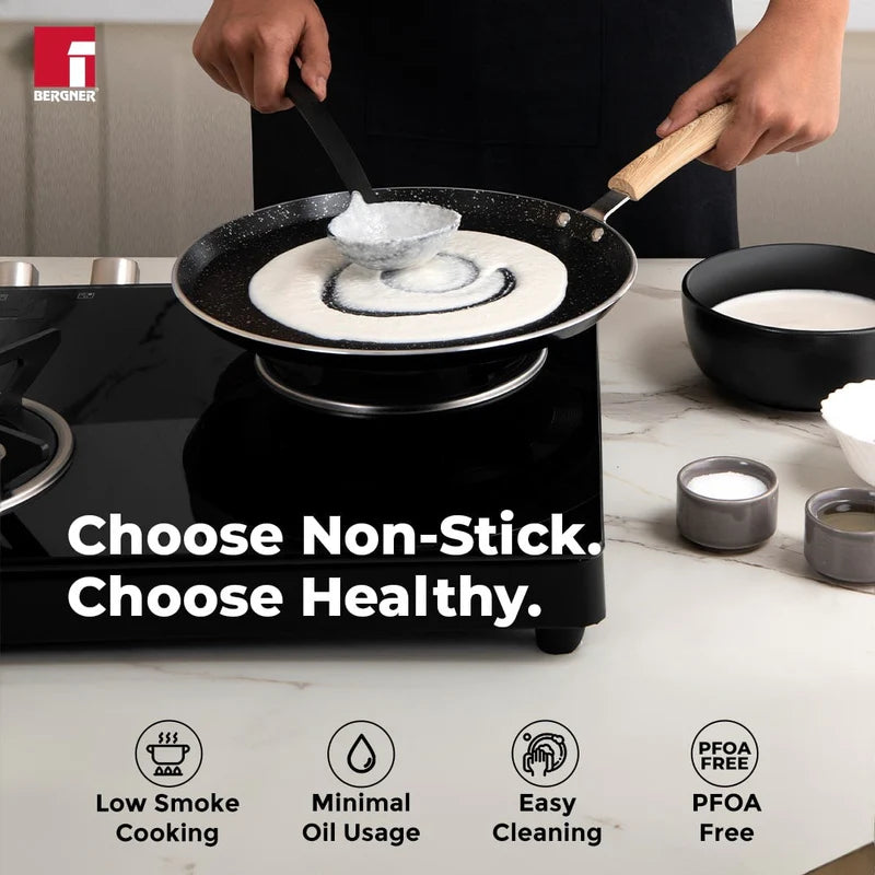 Bellini Plus Aura 5-Layer Non-Stick Dosa Tawa, Thickness 4mm - Induction Bottom-BGIN-31250-BK