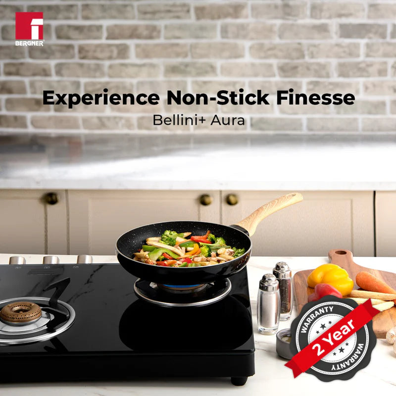 Bellini Plus Aura 5-Layer Non-Stick Omelet Pan / Frypan, 20cm/1.4L, Thickness 3.2mm - Induction Bottom-BGIN-31259-BK