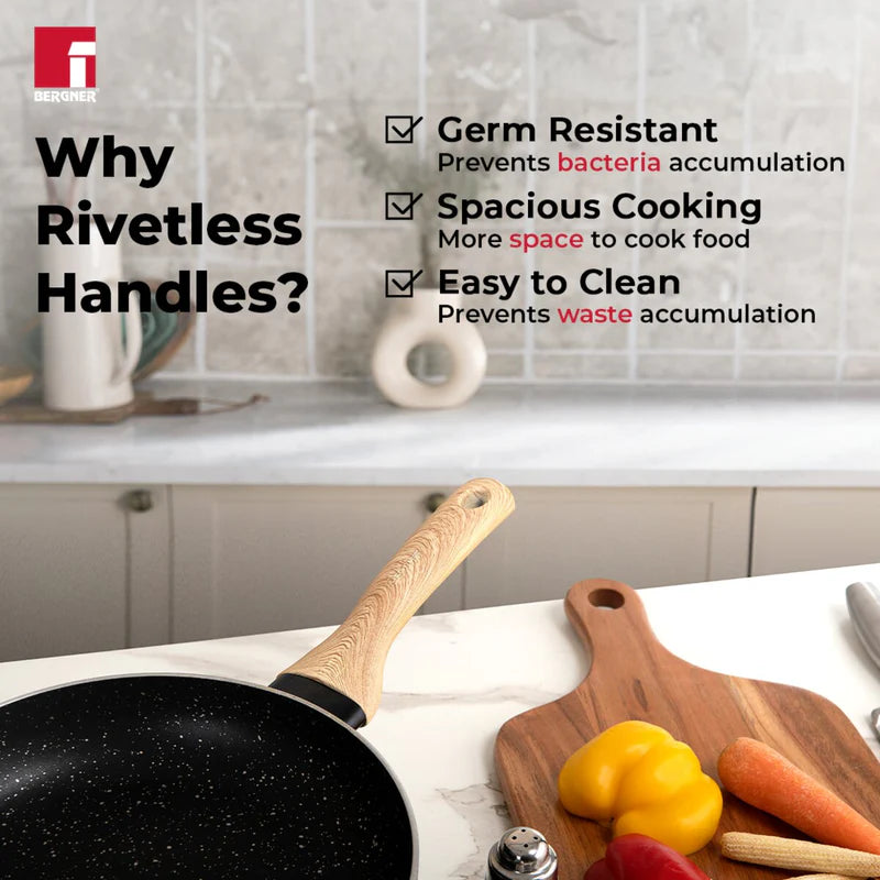 Bellini Plus Aura 5-Layer Non-Stick Omelet Pan / Frypan, 20cm/1.4L, Thickness 3.2mm - Induction Bottom-BGIN-31259-BK
