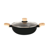 Bellini Plus Aura 5-Layer Non-Stick Kadai with Glass Lid, 20cm/2.3L, Induction Bottom-BGIN-31263-BK
