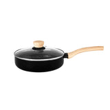 Plus Aura 5-Layer Non-Stick Deep Frypan with Glass Lid - Induction Bottom  24 cm / 2.4 L BGIN-31275-BK