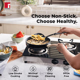 Plus Aura 5-Layer Non-Stick Deep Frypan with Glass Lid - Induction Bottom  24 cm / 2.4 L BGIN-31275-BK
