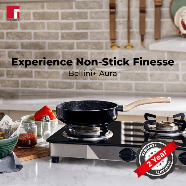 Plus Aura 5-Layer Non-Stick Deep Frypan with Glass Lid - Induction Bottom  24 cm / 2.4 L BGIN-31275-BK