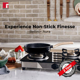 Plus Aura 5-Layer Non-Stick Deep Frypan with Glass Lid - Induction Bottom  24 cm / 2.4 L BGIN-31275-BK