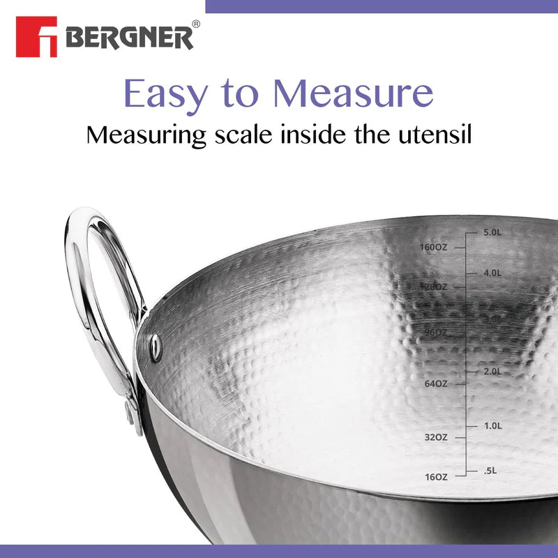BE Essentials Hammered 1.3L Kadai - Gas Stove Compatible
