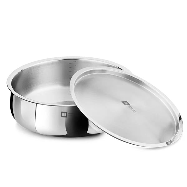 BE Essentials Tri-Ply Stainless Steel Biryani Handi with Lid – Induction Compatible 32cm - 8L BGIN-6248