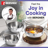 BE Essentials Tri-Ply Stainless Steel Junior Kadai Set of 3 Pcs - Gas Stove Compatible