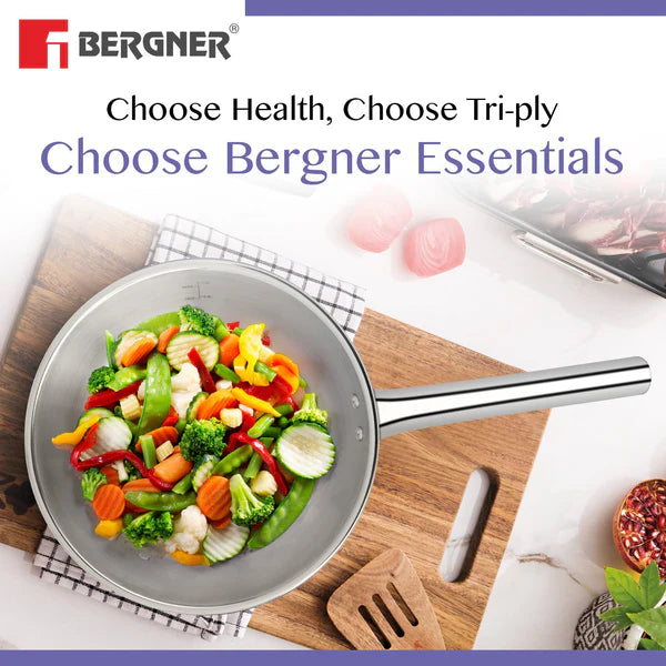 Bergner BE Essentials Tri-Ply Stainless Steel Frypan - Induction Bottom  BGIN-6287