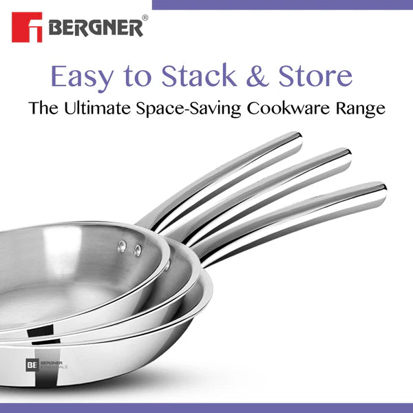 Bergner BE Essentials Tri-Ply Stainless Steel Frypan - Induction Bottom  BGIN-6287