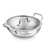 Bergner Essentials Tri-Ply Stainless Steel Kadai - Full Induction Bottom 26cm (3.9 L) BGIN-7313