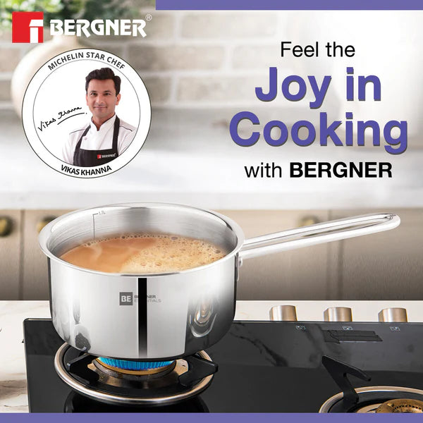 Bergner Essentials Tri-Ply Stainless Steel Teapan / Milk Pan - Full Induction Bottom 18cm (2 L) - BGIN-7319