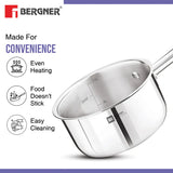 Bergner Essentials Tri-Ply Stainless Steel Teapan / Milk Pan - Full Induction Bottom 18cm (2 L) - BGIN-7319