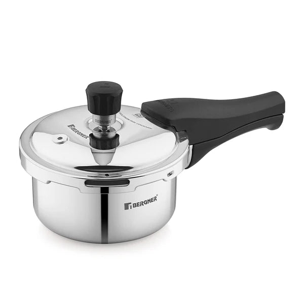 Tri-Max Junior Tri-Ply Stainless Steel 1 Litre Outer Lid Mini Pressure Cooker - Induction Bottom and Gas Stove Ready  BGIN-7860