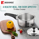 Tri-Max Junior Tri-Ply Stainless Steel 1 Litre Outer Lid Mini Pressure Cooker - Induction Bottom and Gas Stove Ready  BGIN-7860