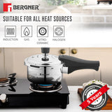 Tri-Max Junior Tri-Ply Stainless Steel 1 Litre Outer Lid Mini Pressure Cooker - Induction Bottom and Gas Stove Ready  BGIN-7860