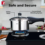 Trimax Stainless Steel Outer Lid Pressure Cooker, Easy Locking - Induction Bottom BGIN-7861