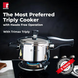 Trimax Stainless Steel Outer Lid Pressure Cooker, Easy Locking - Induction Bottom BGIN-7866