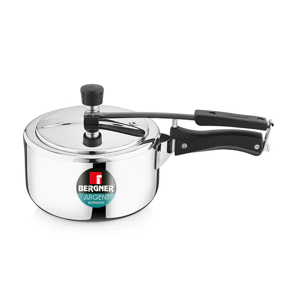 Argent Tri-Ply 18/10 Stainless Steel Inner Lid Pressure Cooker with Rivetless Technology, 2.5 mm Body Thickness – Induction Bottom BGIN-7893