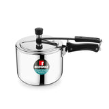 Argent Tri-Ply 18/10 Stainless Steel Inner Lid Pressure Cooker with Rivetless Technology, 2.5 mm Body Thickness - Induction Bottom BGIN-7894