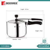 Argent Tri-Ply 18/10 Stainless Steel Inner Lid Pressure Cooker with Rivetless Technology, 2.5 mm Body Thickness - Induction Bottom BGIN-7894