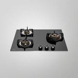 BLH 603X Built-in Hob | 60 cm, 3 Full Brass Burners with FFD, Cast Iron Pan Support, Auto Ignition, SS Edge Strip
