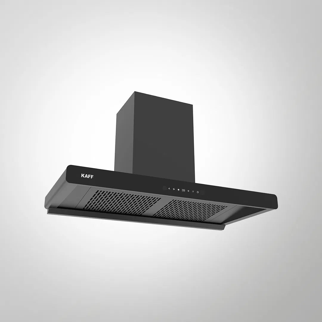 BRANDO 90 DC Filterless Smart Chimney | 90 cm Wall-Mounted, 1480 m³/hr, Auto Clean, Gesture Control, Matte Black T-Shape Design