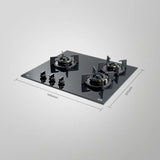 BZ 603 78cm 3 Burner Built-in Hob with Forged Brass Burners & Auto Ignition