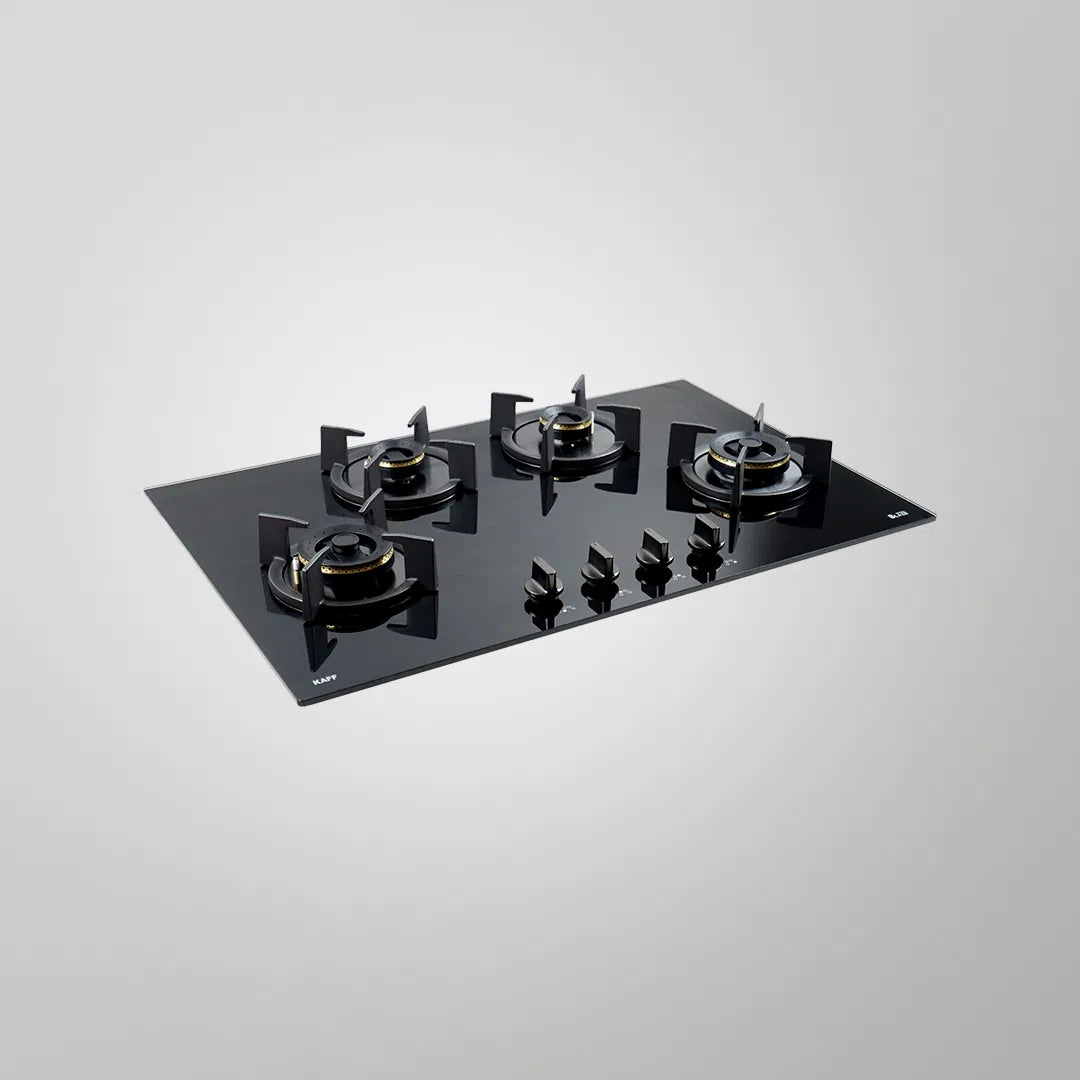 BZ 804 78cm Built-in Hob with 4 Forged Brass Burners & Auto Electric Ignition